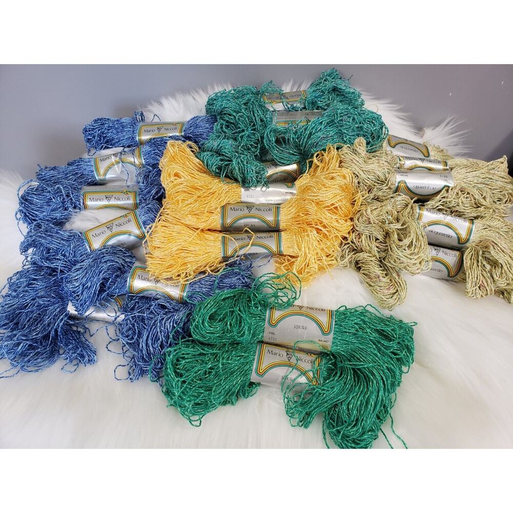 LARGE 20 LOT Vintage Italian Yarn 50 Gram Crochet 4-5 cotton polyester blend vtg
